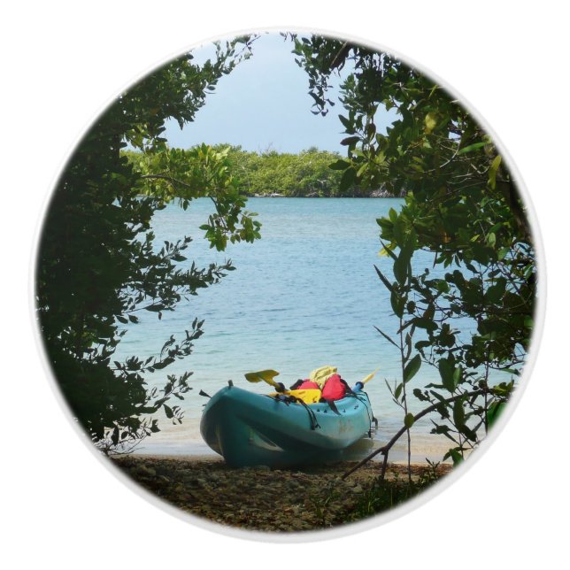 Bouton De Porte En Céramique Kayaking aux îles Virgin (Devant)