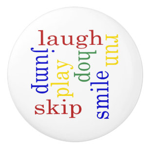 Bouton De Porte En Céramique Kids run saut play skip laugh ceramic knock