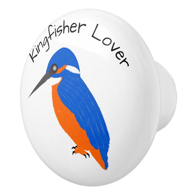 Bouton De Porte En Céramique Kingfisher Design Personalised (Droite)