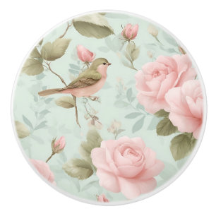Bouton De Porte En Céramique Knob en céramique Rose vintage