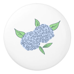 Bouton De Porte En Céramique La côte de Preppy Hydrangea Nouvelle-Angleterre