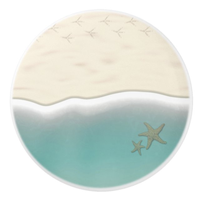 Bouton De Porte En Céramique La vie est une plage (Devant)