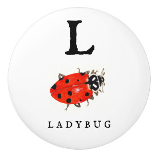Bouton De Porte En Céramique Ladybug