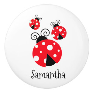 Bouton De Porte En Céramique Ladybugs Design Ceramic Knob