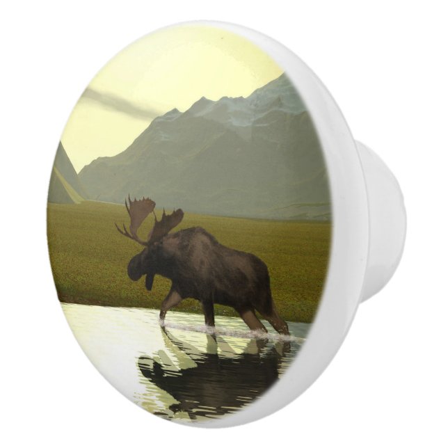 Bouton De Porte En Céramique L'après-midi Moose (Droite)