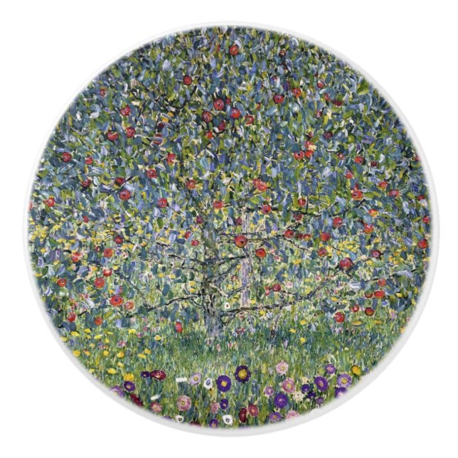 Bouton De Porte En Céramique L'arbre aux pommes (par Gustav Klimt) (Devant)