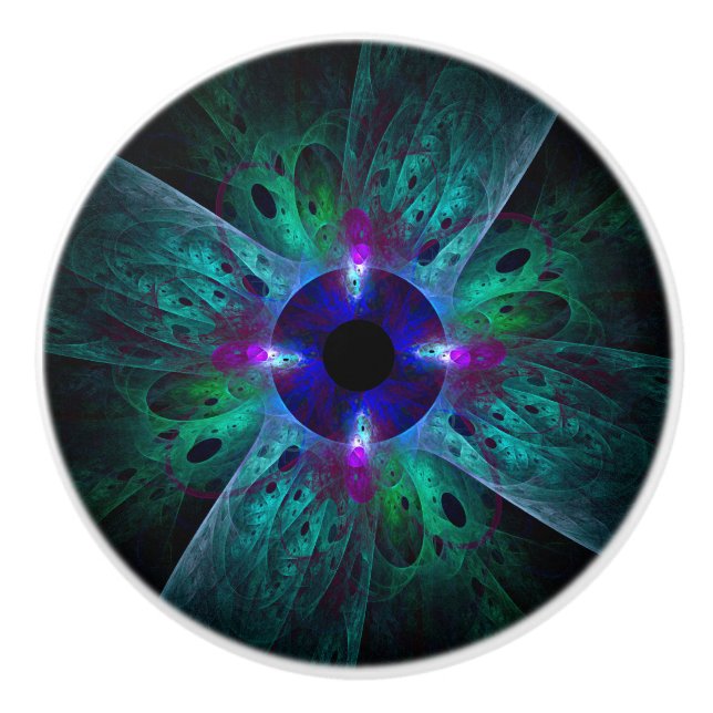 Bouton De Porte En Céramique L'art Abstrait des yeux (Devant)