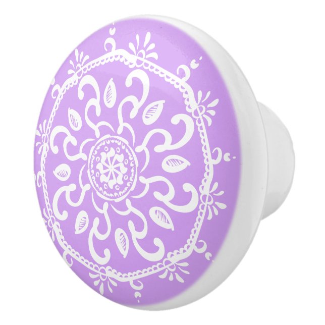Bouton De Porte En Céramique Lavender Mandala (Droite)