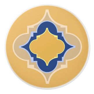 Bouton De Porte En Céramique Le bleu marocain et l'or