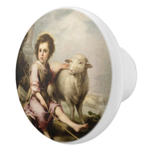 Bouton De Porte En Céramique Le Bon Berger, Esteban Murillo