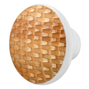 Bouton De Porte En Céramique Le look de laque en osier Basketweave Texture