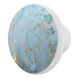 Bouton De Porte En Céramique "Le monde avec le ciel bleu" Ceramic Door Knob