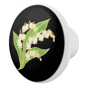Bouton De Porte En Céramique Le muguet sur le bouton en céramique fait sur