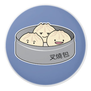 Bouton De Porte En Céramique Le petit déjeuner chinois de dim sum de petit pain