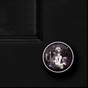 Bouton De Porte En Céramique Le Vampiress   Moody Gothic Vampy Glam Pale Peau