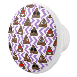 Bouton De Porte En Céramique Le zig pourpre Zagged motif d'Emoji de dunette