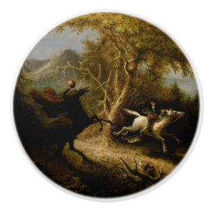 Bouton De Porte En Céramique Légende du cavalier sans tête fantôme d'Halloween