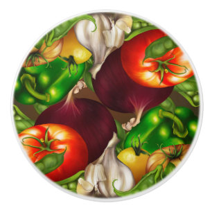 Bouton De Porte En Céramique Légumes et herbes Bio Naturel Aliments frais