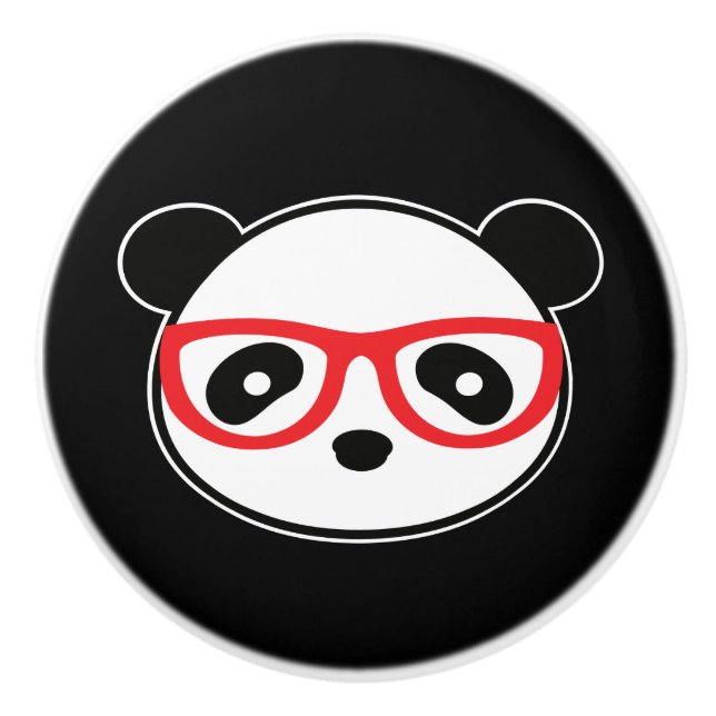 Bouton De Porte En Céramique Leon L'Ours Panda (Devant)