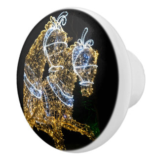 Bouton De Porte En Céramique Les chevaux d'or galopant