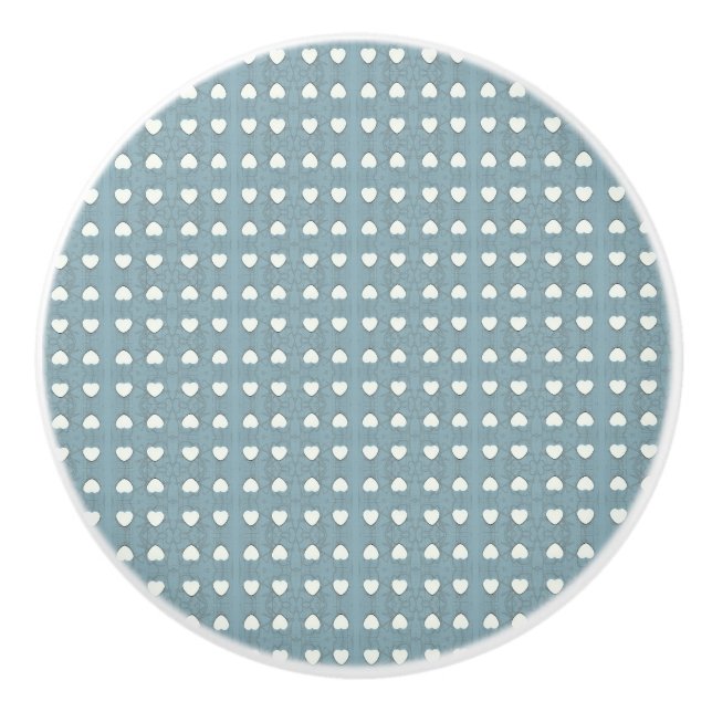 Bouton De Porte En Céramique Les Coeurs de Marshmallow (Devant)
