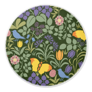 Bouton De Porte En Céramique Les Fleurs sauvages de Voysey