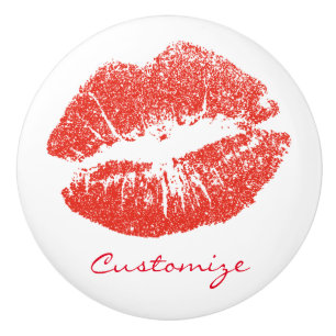 Bouton De Porte En Céramique Les lèvres rouges baisantes Thunder_Cove