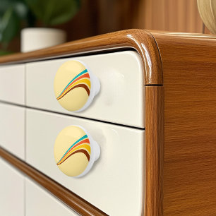 Bouton De Porte En Céramique Les rayures des années 70
