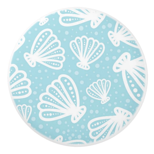 Bouton De Porte En Céramique L'été Shell modèlent (Devant)