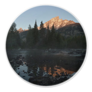 Bouton De Porte En Céramique Lever de soleil de Grand Teton à Cottonwood Creek