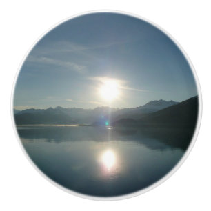 Bouton De Porte En Céramique Lever de soleil sur College Fjord Alaska Photograp
