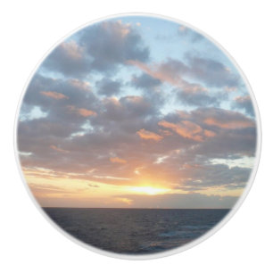 Bouton De Porte En Céramique Lever du soleil sur Sea I Pastel Seascape