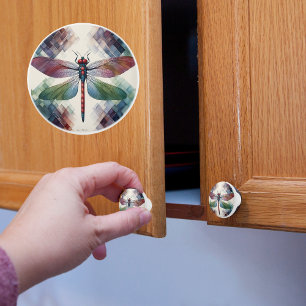 Bouton De Porte En Céramique libellule