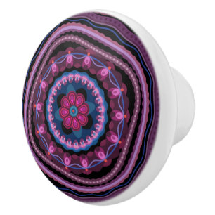 Bouton De Porte En Céramique Lilac Mandala