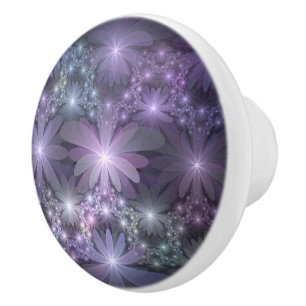Bouton De Porte En Céramique Lit de fleurs Art Fractal Abstrait tendance brilla