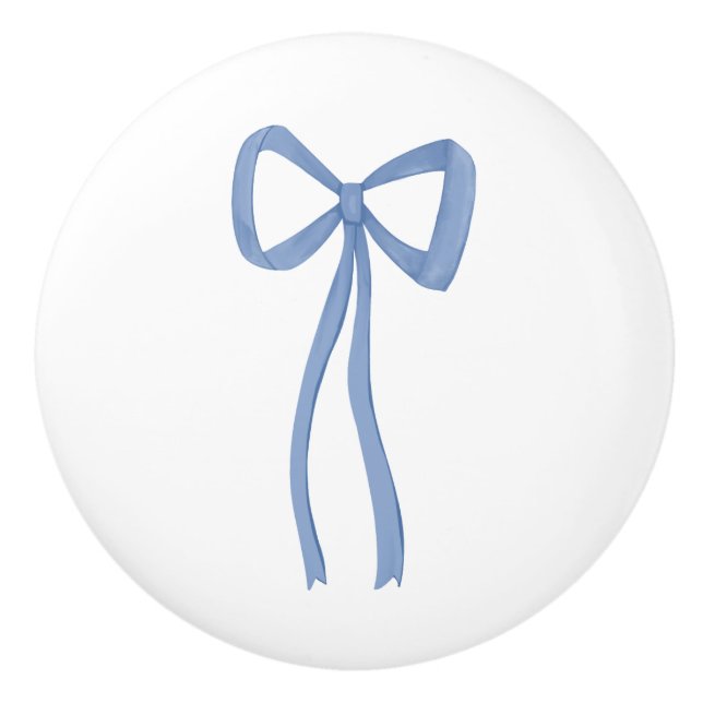 Bouton De Porte En Céramique Little Bow Blue Darling (Devant)