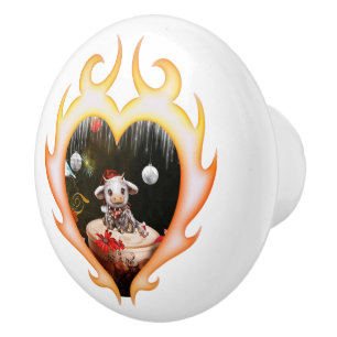 Bouton De Porte En Céramique Little christmas cow