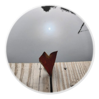 Bouton De Porte En Céramique Little Lake Heart Love Leaf