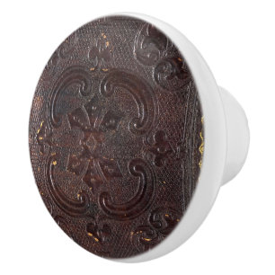 Bouton De Porte En Céramique Livre en cuir ancien déchu