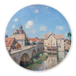 Bouton De Porte En Céramique L'œuvre d'art d'Alfred Sisley - Le Pont de Moret