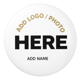 Bouton De Porte En Céramique Logo personnalisé Photo et nom personnalisables En