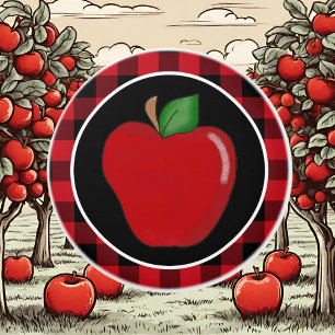 Bouton De Porte En Céramique Lumberjack plaid Pomme de cuisine de campagne