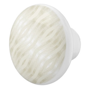 Bouton De Porte En Céramique Lumière noble texturée beige et blanc