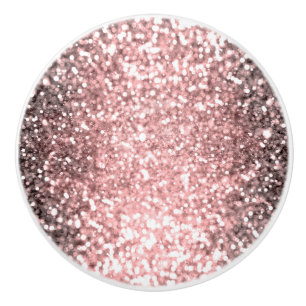 Bouton De Porte En Céramique Lumières scintillantes Rose Gold pour filles paill
