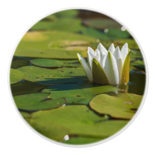 Bouton De Porte En Céramique Lys d'eau