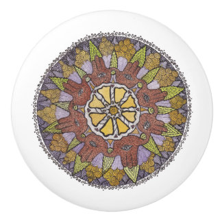 Bouton De Porte En Céramique Mandala de Miriam