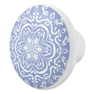 Bouton De Porte En Céramique Mandala de myrtille