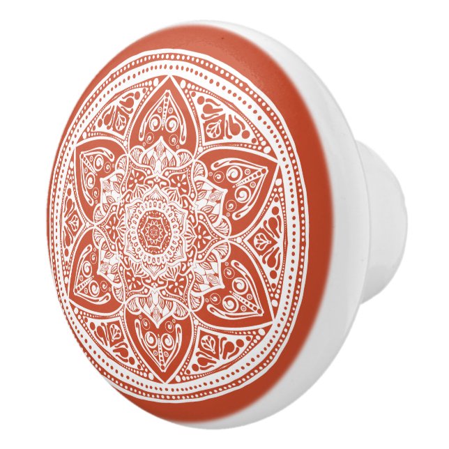 Bouton De Porte En Céramique Mandala en terre cuite (Droite)