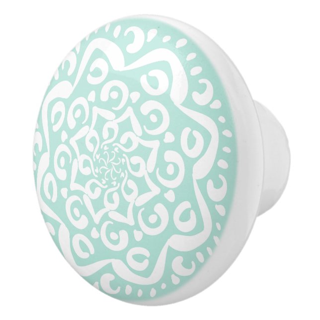 Bouton De Porte En Céramique Mandala en verre de mer (Droite)