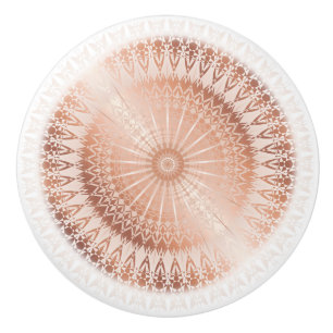 Bouton De Porte En Céramique Mandala rose Gold